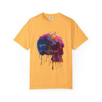 Colorful Drip Skull T-shirt | Watercolor Skull Shirt, Artistic Gothic Tee - 250 USA Celebration