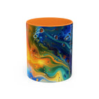 Colorful Mugs (11oz, 15oz) Intense abstract oil splat- coffee cup - 250 USA Celebration