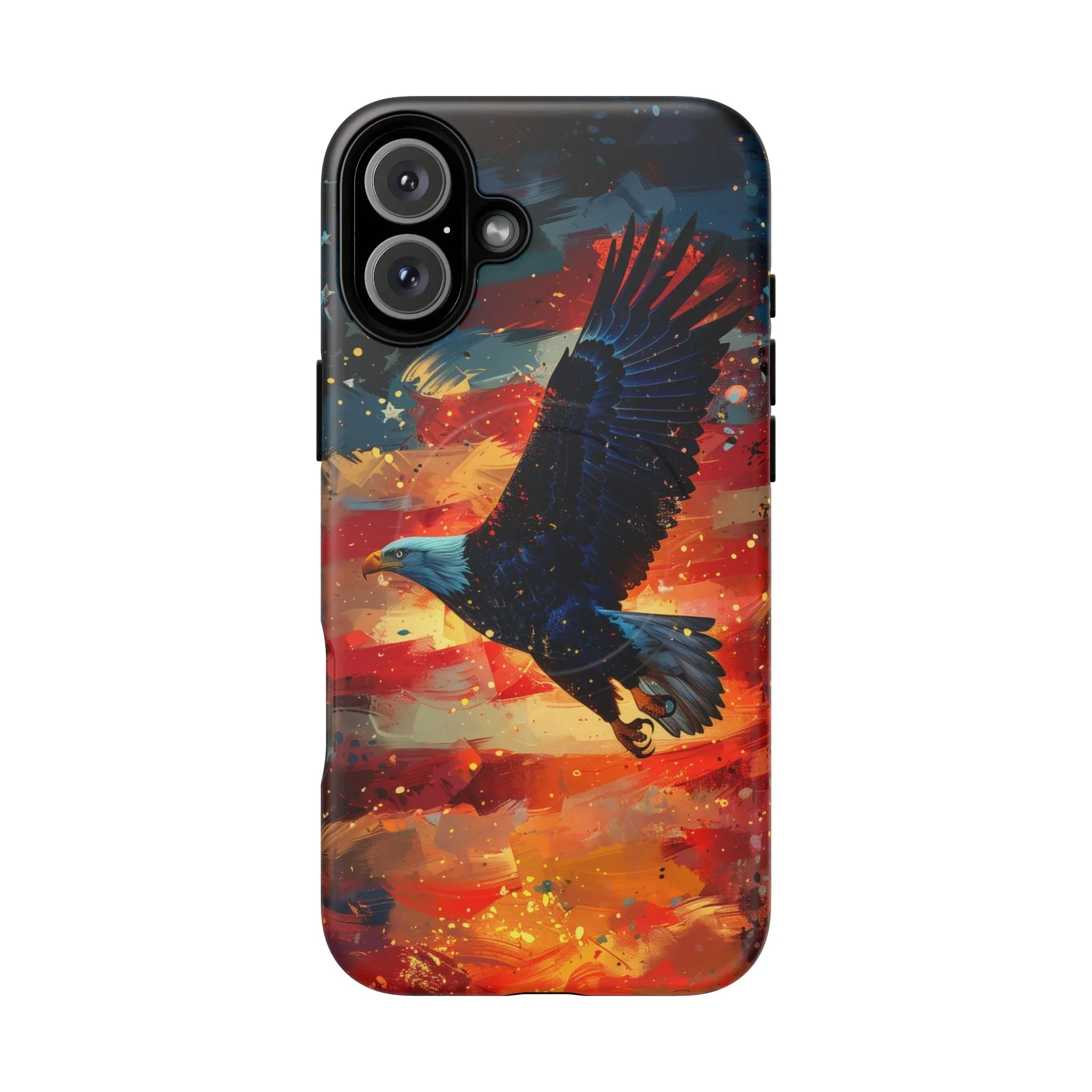 Eagle Flag Magnetic Phone Case, Patriotic iPhone Cover, Tough Cell Phone Cases, Gift for Veterans, Independence Day Accessories - 250 USA Celebration