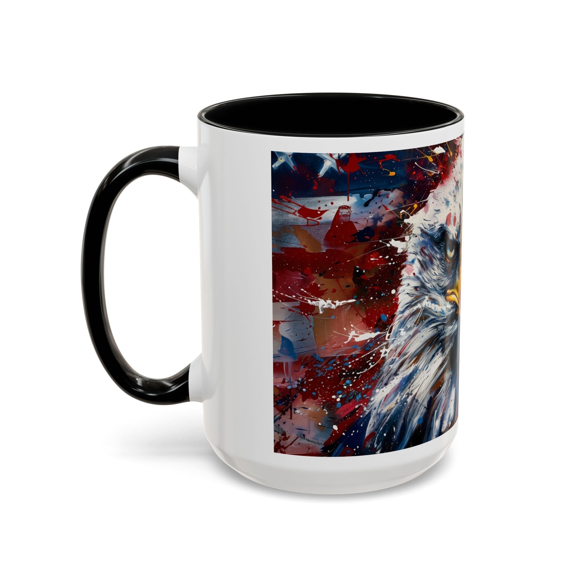 Patriotic Eagle Coffee Mug - Bold American Bald Eagle Art (11/15oz)