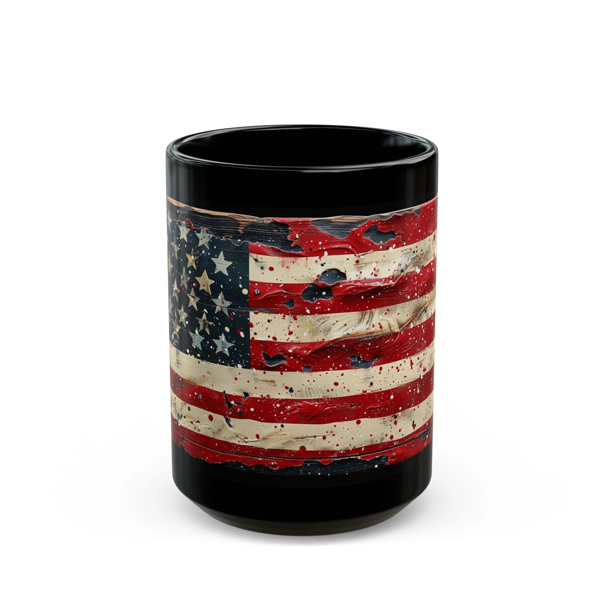 Vintage American Flag Mug, Patriotic Coffee Cup, 4th of July Gift, Military Appreciation, Americana Decor, Rustic Kitchenware - 250 USA Celebration