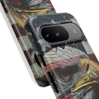 American Flag Bald Eagle phone case | Patriotic iPhone cover, cracked vintage flag design - 250 USA Celebration