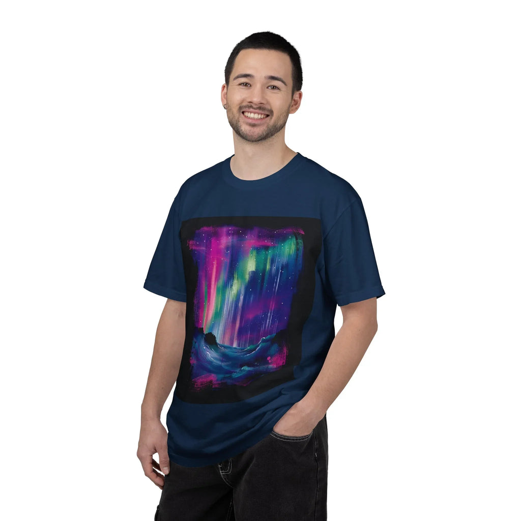 Neon Aurora Borealis T-shirt | Northern Lights Landscape, Night Sky Art - 250 USA Celebration