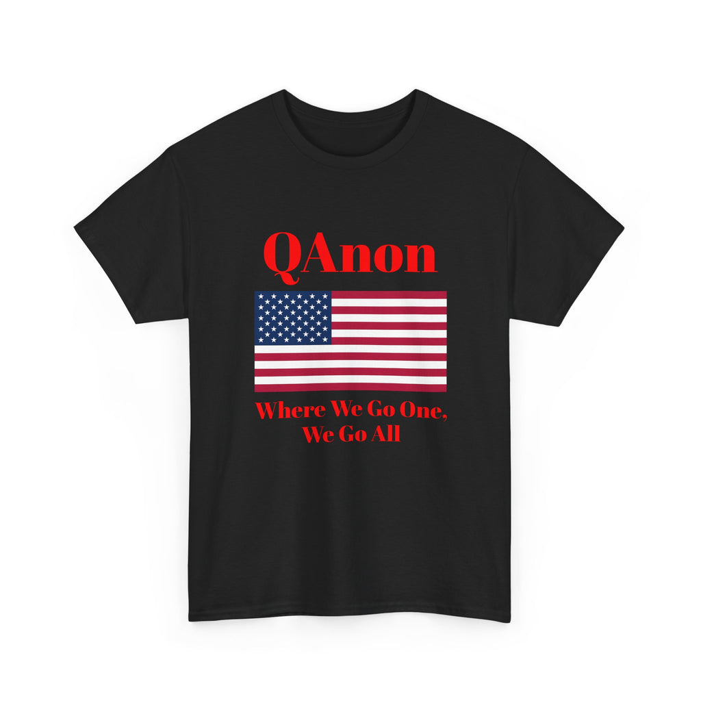 T‑Shirt — QAnon American Flag "Where We Go One, We Go All"