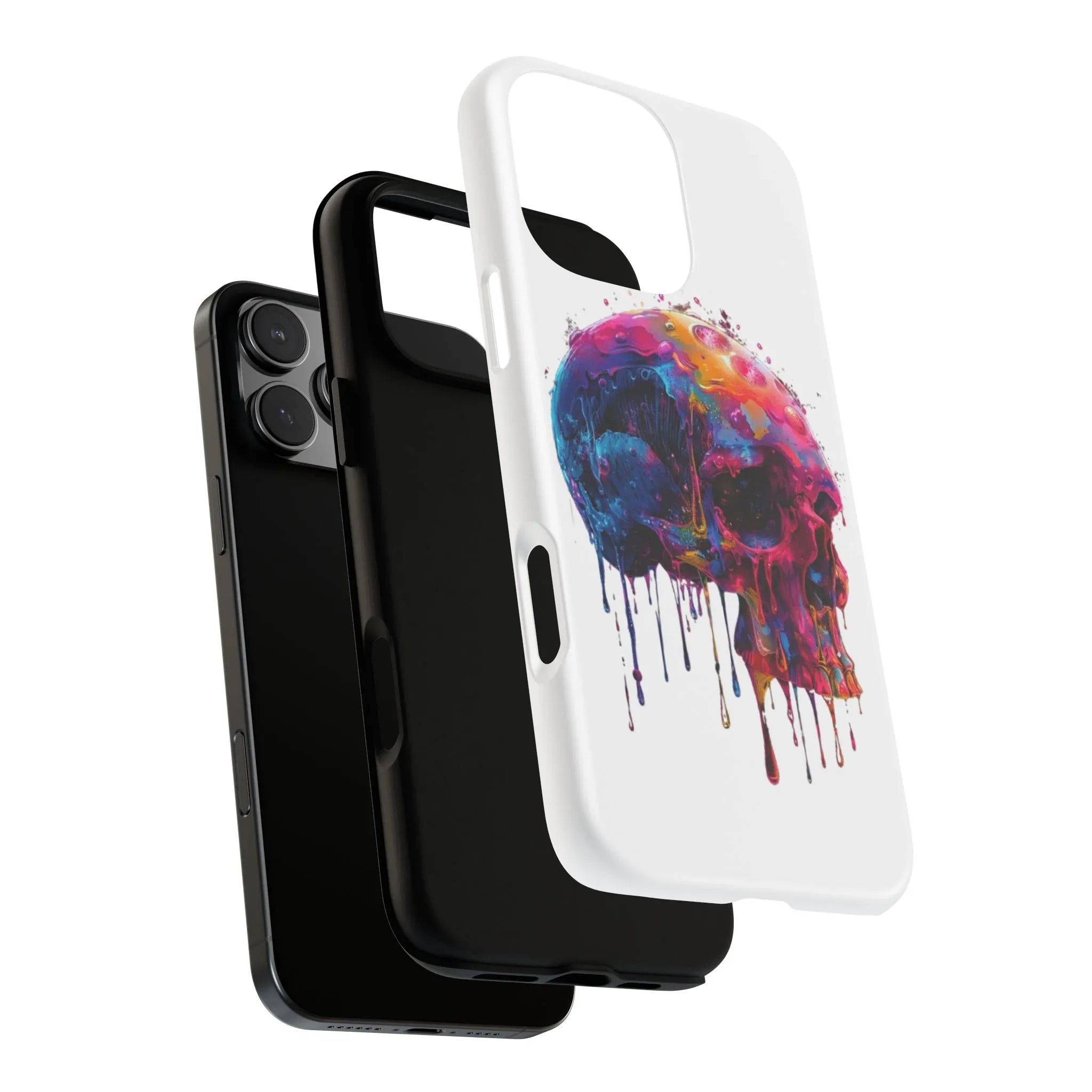 Colorful Drip Skull Phone Case | Hard Plastic Protective Case - 250 USA Celebration