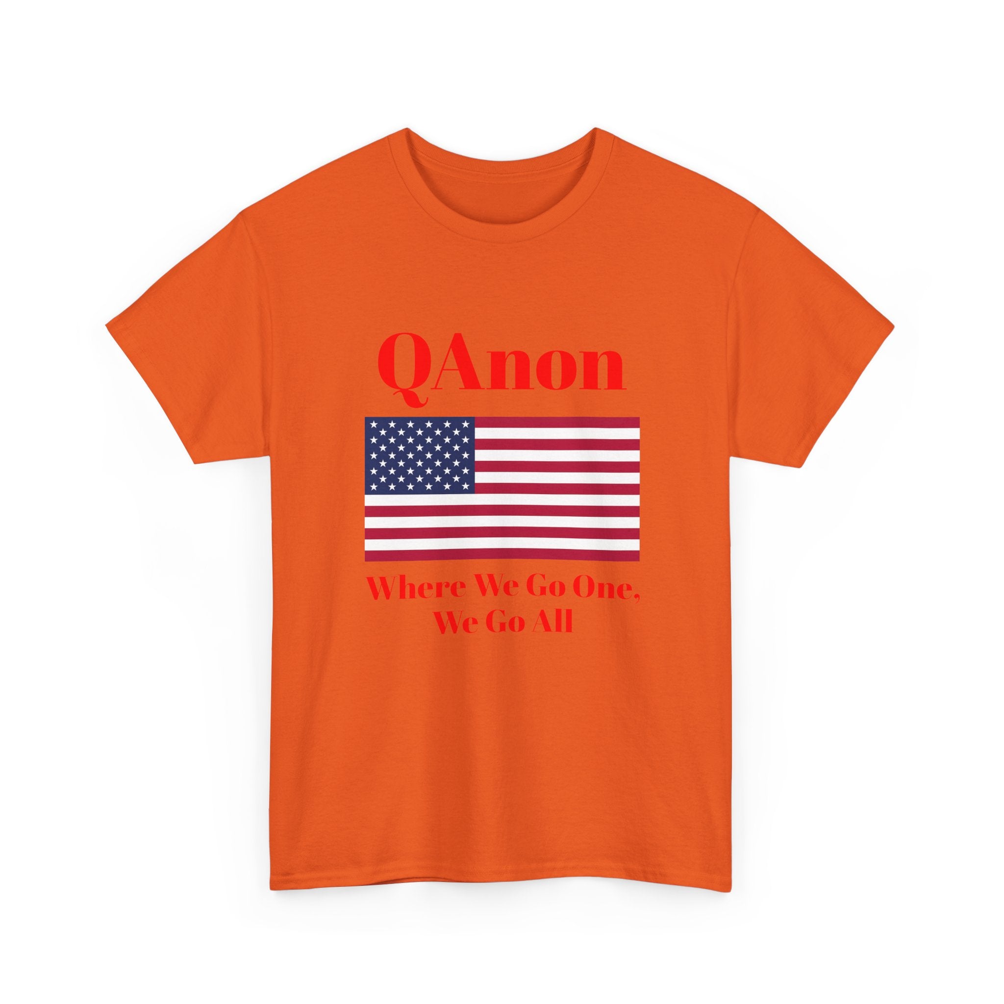 T‑Shirt — QAnon American Flag "Where We Go One, We Go All"