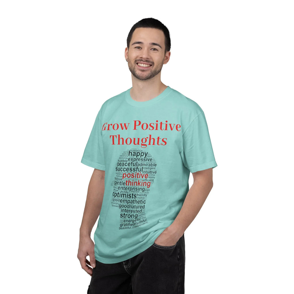 Grow Positive Thoughts T-shirt | Positive Word Cloud Mental Health Tee - 250 USA Celebration