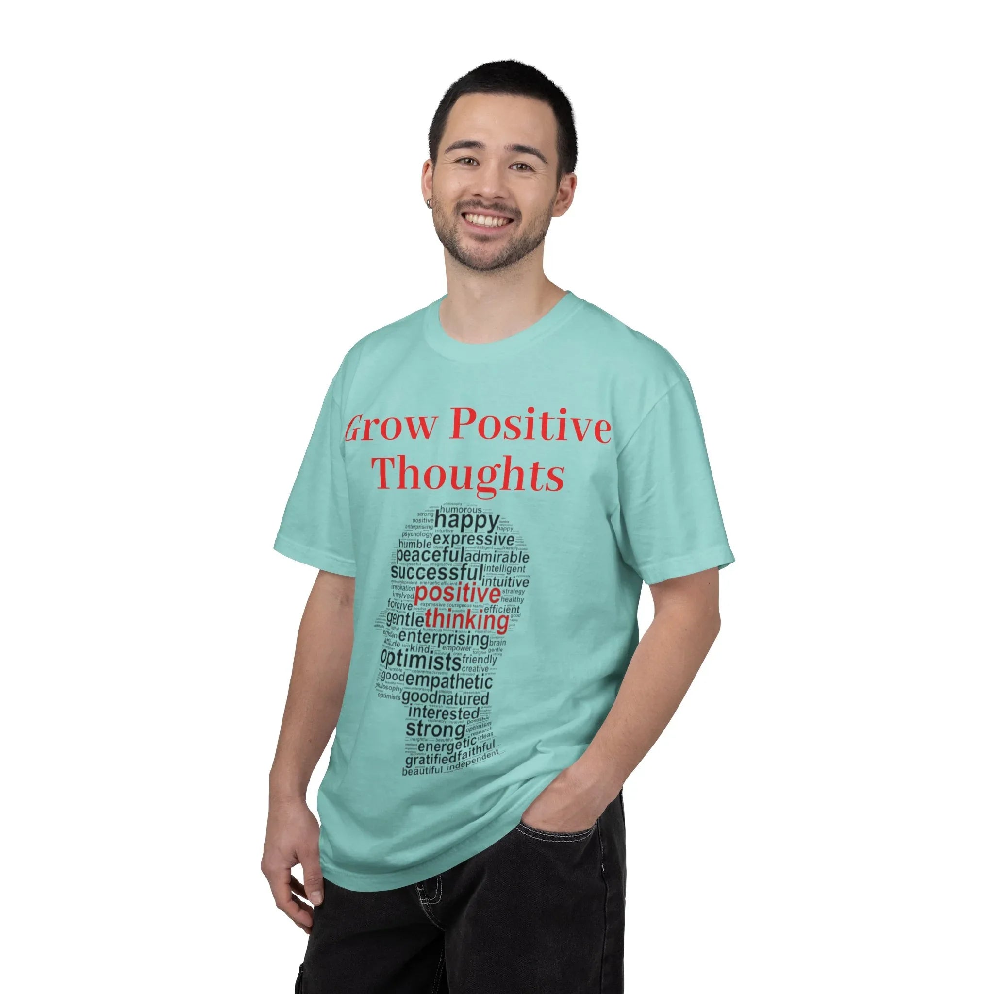 Grow Positive Thoughts T-shirt | Positive Word Cloud Mental Health Tee - 250 USA Celebration