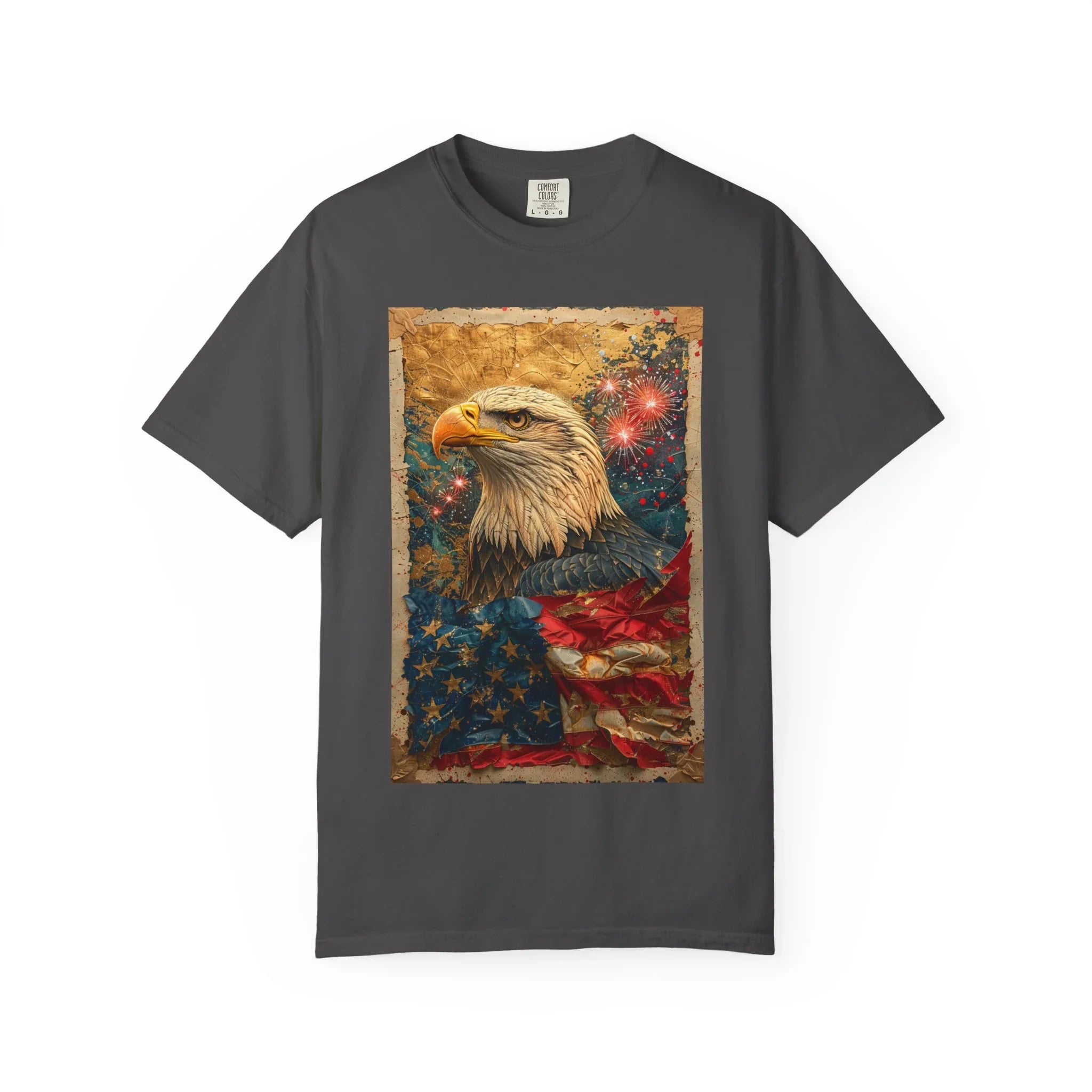 Bald Eagle with American Flag T-Shirt | Patriotic Vintage USA - 250 USA Celebration