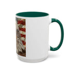 Colorful Mugs (11oz, 15oz) Majestic bald eagle head Patriotic coffee cup, America 250 Celebration coffee cup - 250 USA Celebration