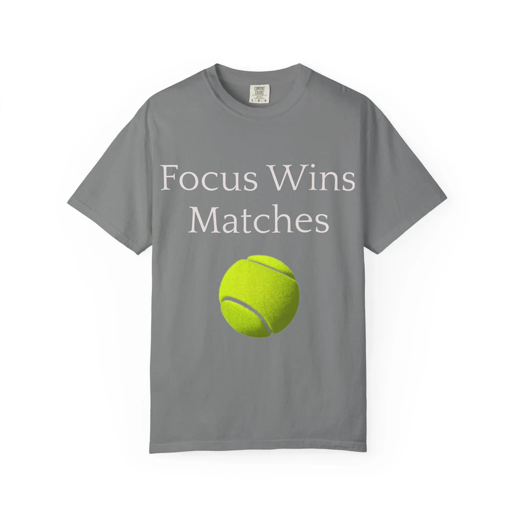Focus Wins Matches Tennis Ball T-shirt | Tennis Graphic Tee - 250 USA Celebration