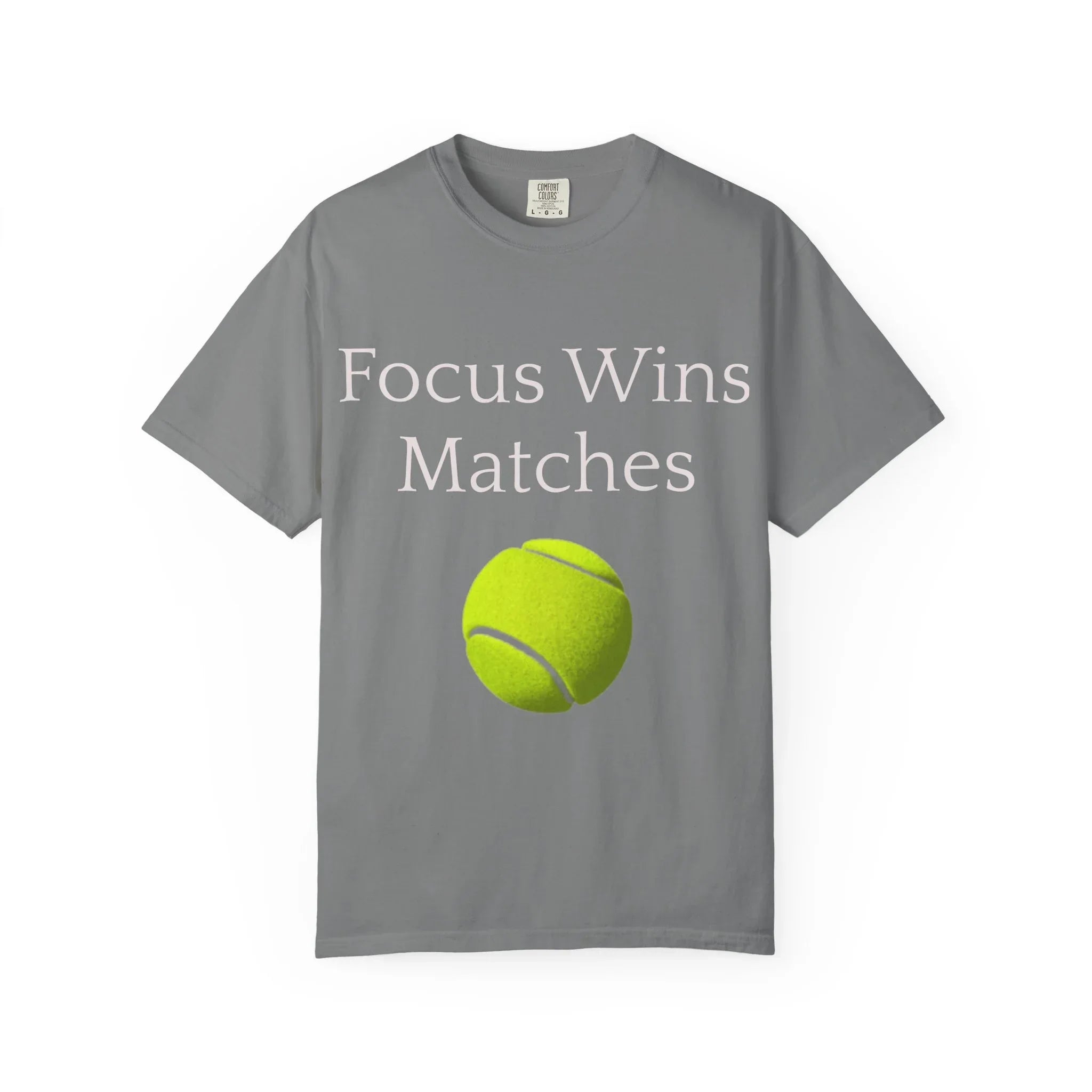 Focus Wins Matches Tennis Ball T-shirt | Tennis Graphic Tee - 250 USA Celebration