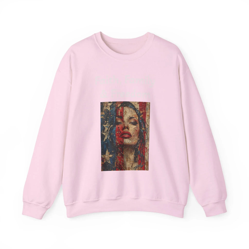 Patriotic Womens Merchandise, American Flag Apparel, USA Womens Crewneck Sweatshirts, Patriotic Dresses, Women's DayGear, Womens Sweatshirts - 250 USA Celebration