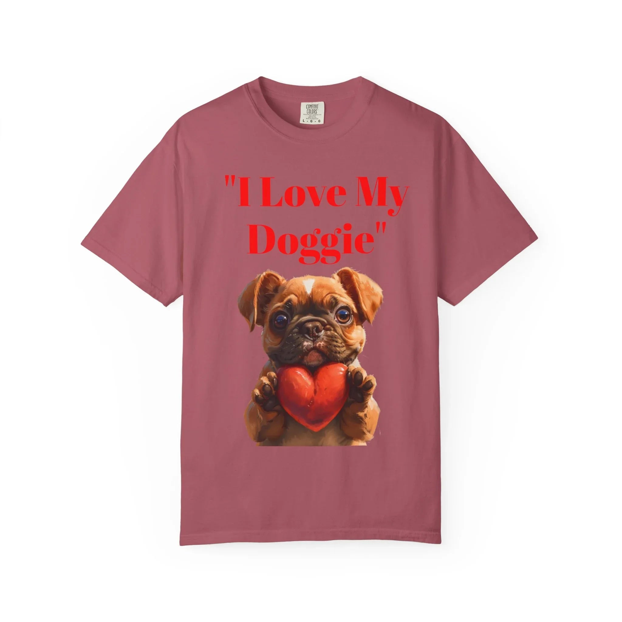 Cute French Bulldog Puppy Holding Red Heart T-shirt | Dog Lover Cartoon - 250 USA Celebration