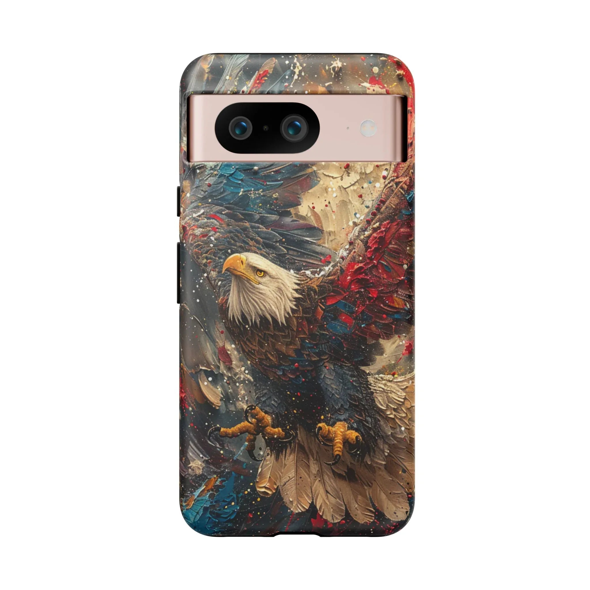 Patriotic Bald Eagle Tough Case | iPhone Phone Case, Red Blue Feather Art - 250 USA Celebration