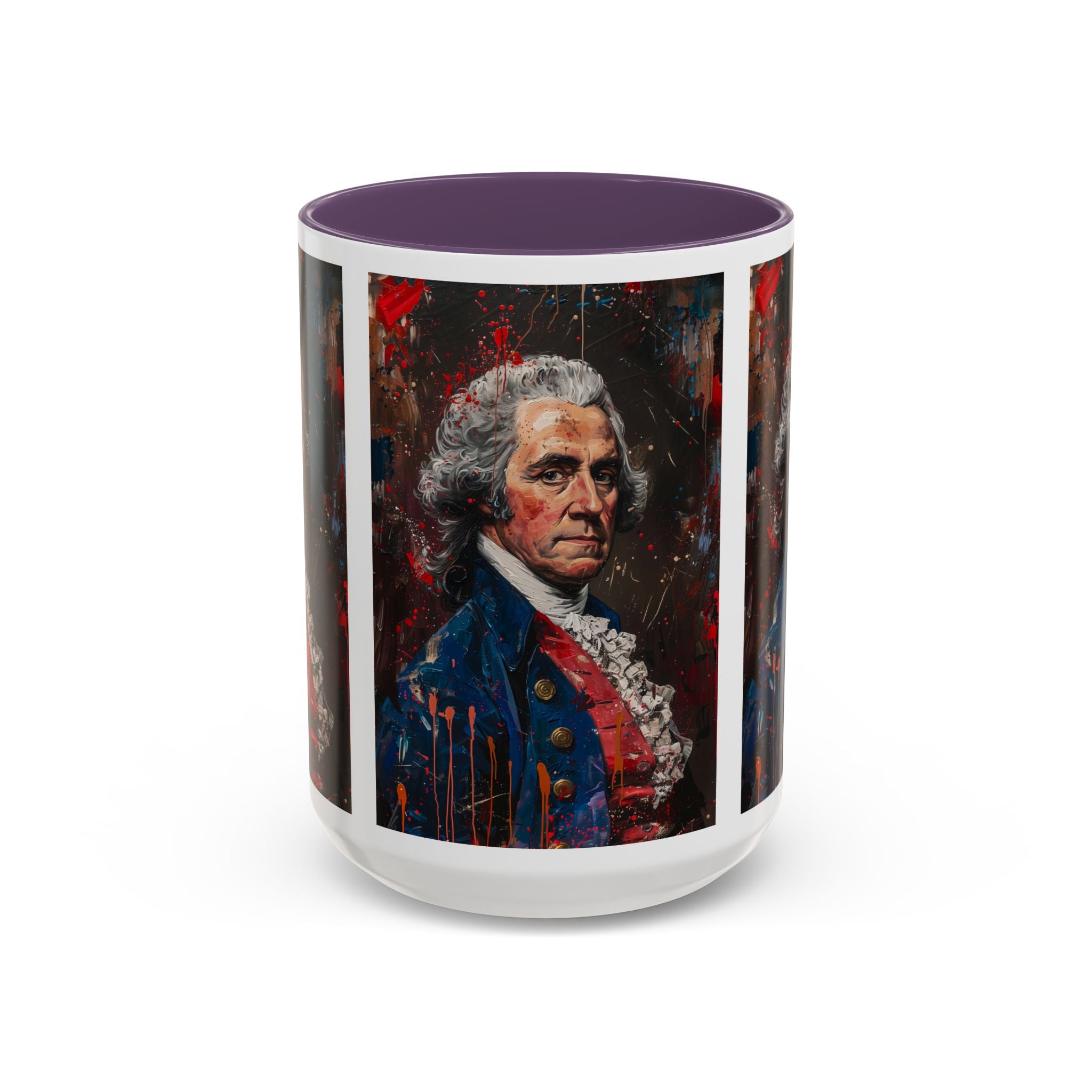 Historical Portrait Accent Mug — Patriotic Vintage-Style Coffee Cup