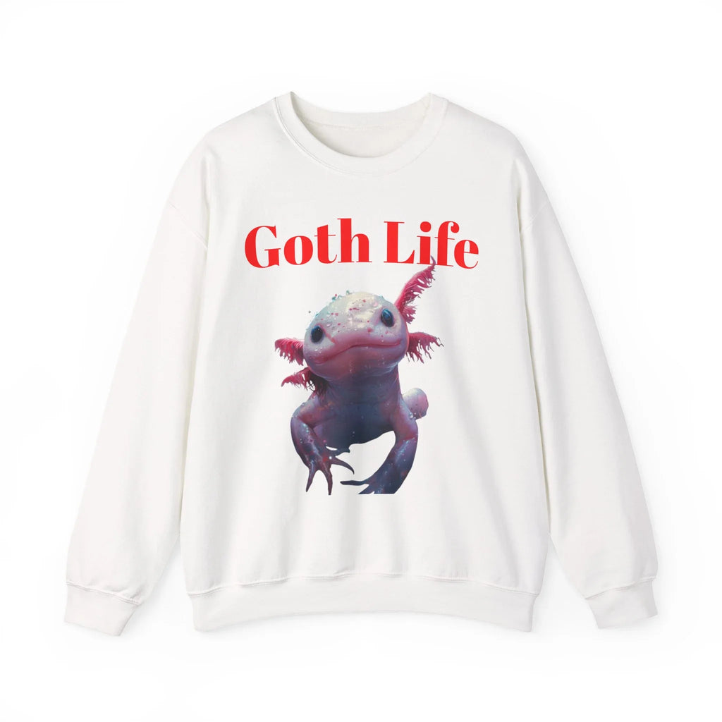 Goth Life Axolotl Sweatshirt | Cute Goth Axolotl Illustration - 250 USA Celebration