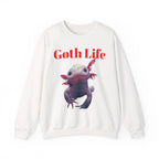 Goth Life Axolotl Sweatshirt | Cute Goth Axolotl Illustration - 250 USA Celebration