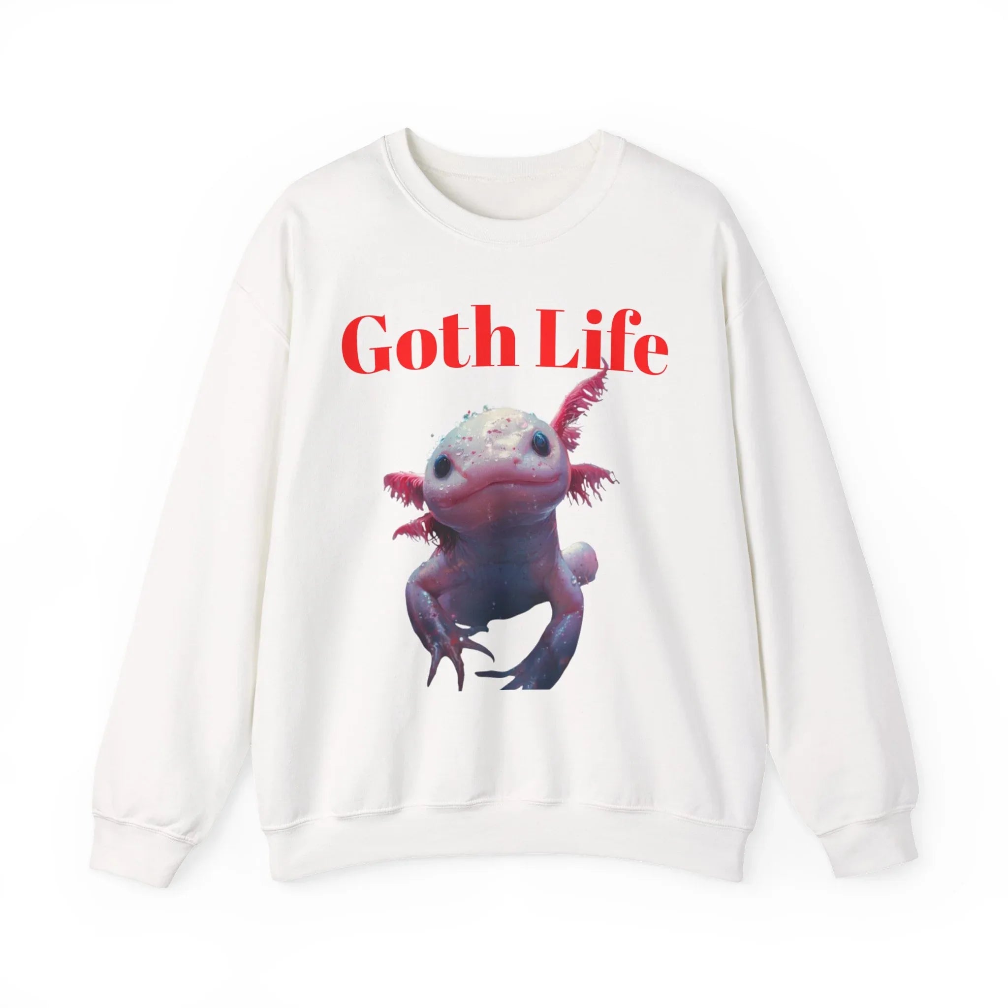 Goth Life Axolotl Sweatshirt | Cute Goth Axolotl Illustration - 250 USA Celebration