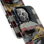 American Flag Bald Eagle phone case | Patriotic iPhone cover, cracked vintage flag design - 250 USA Celebration