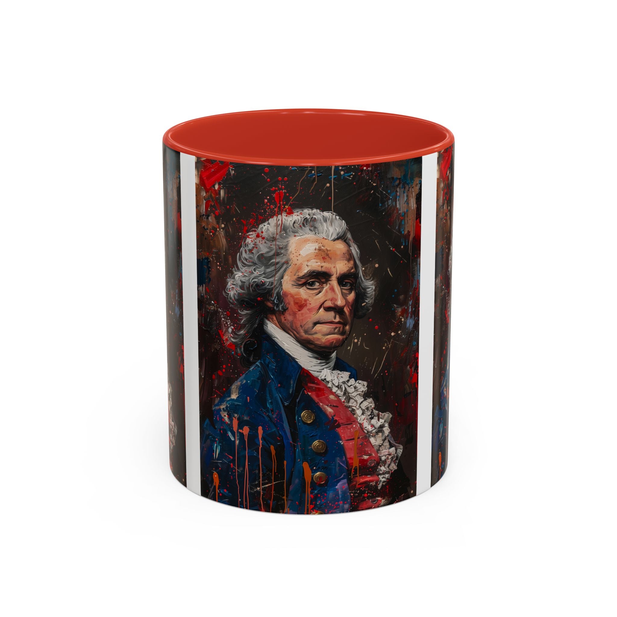 Historical Portrait Accent Mug — Patriotic Vintage-Style Coffee Cup