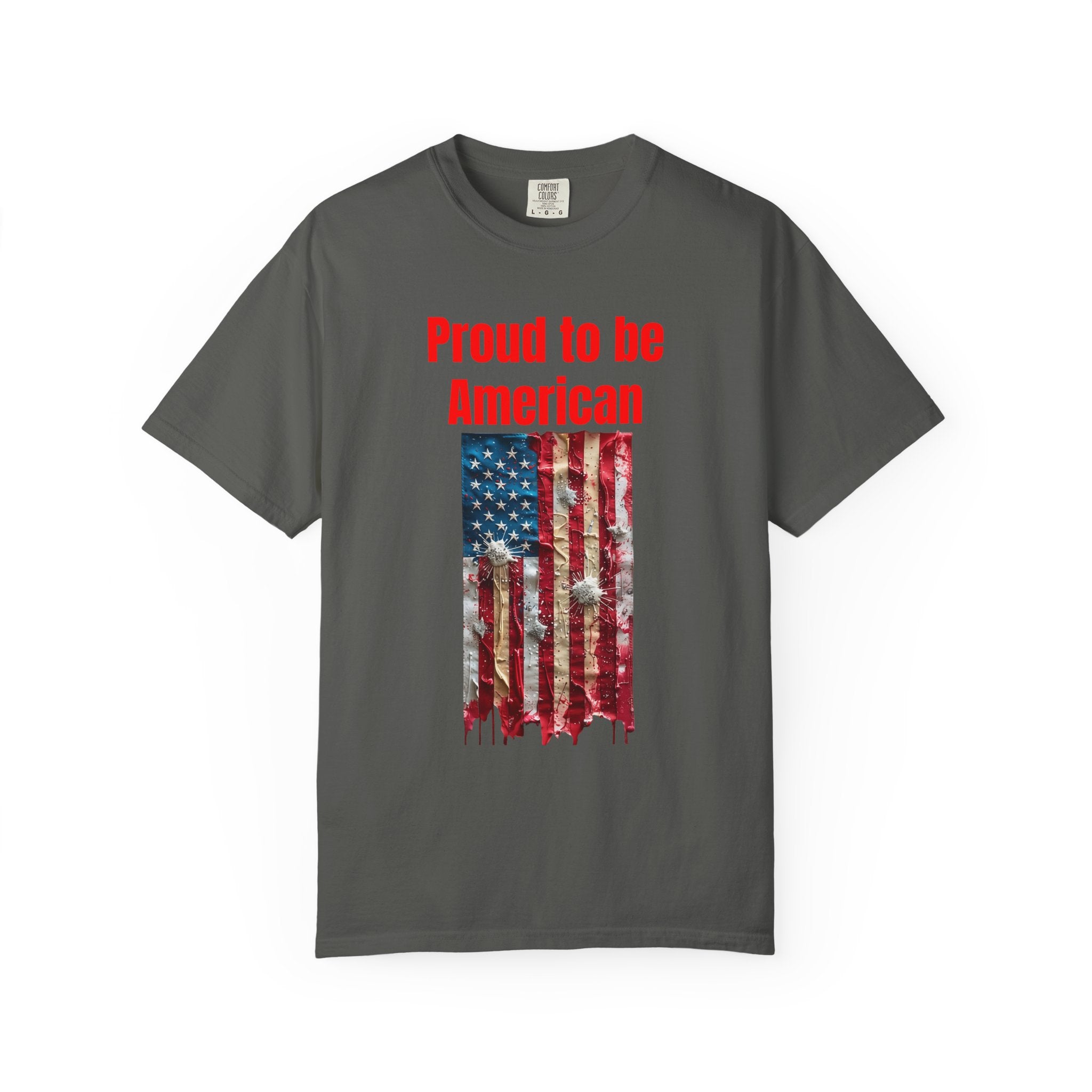 Proud to be American T-Shirt — Distressed Flag Patriotic Tee for 4th of July