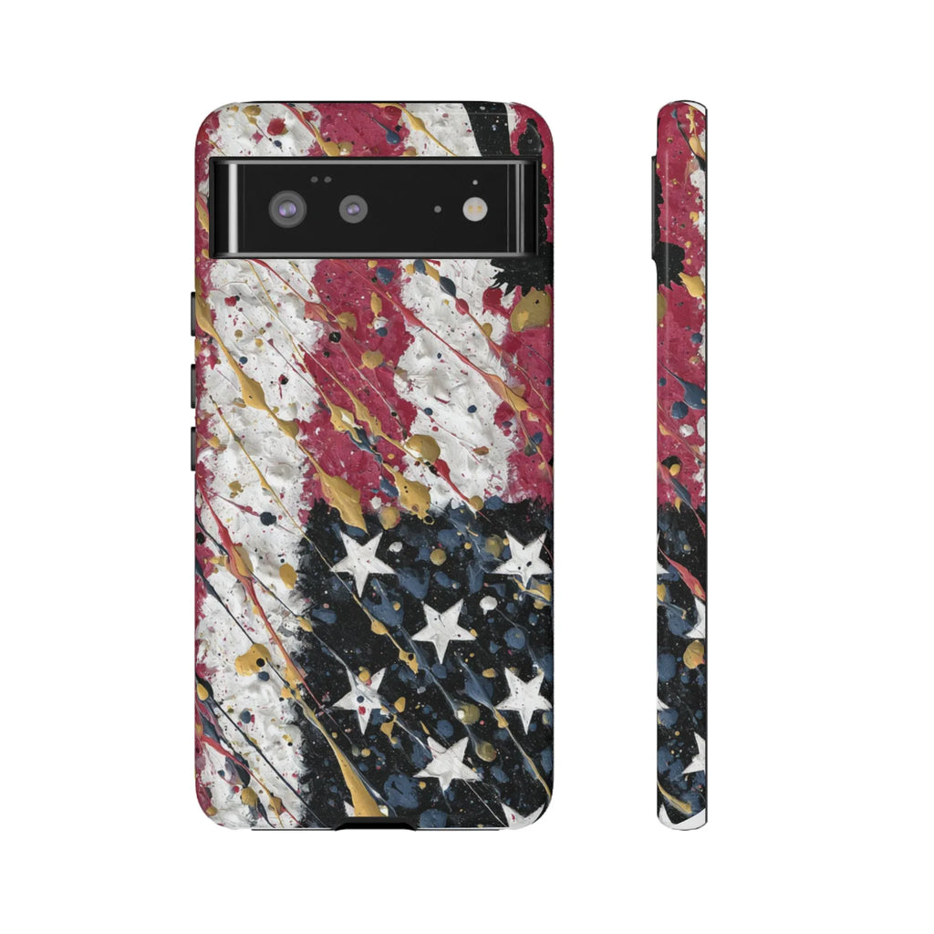 Abstract Drip American Flag Phone Case | Tough Case - 250 USA Celebration