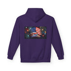 USA 250 Patriotic Hoodie with American Flag & Fireworks