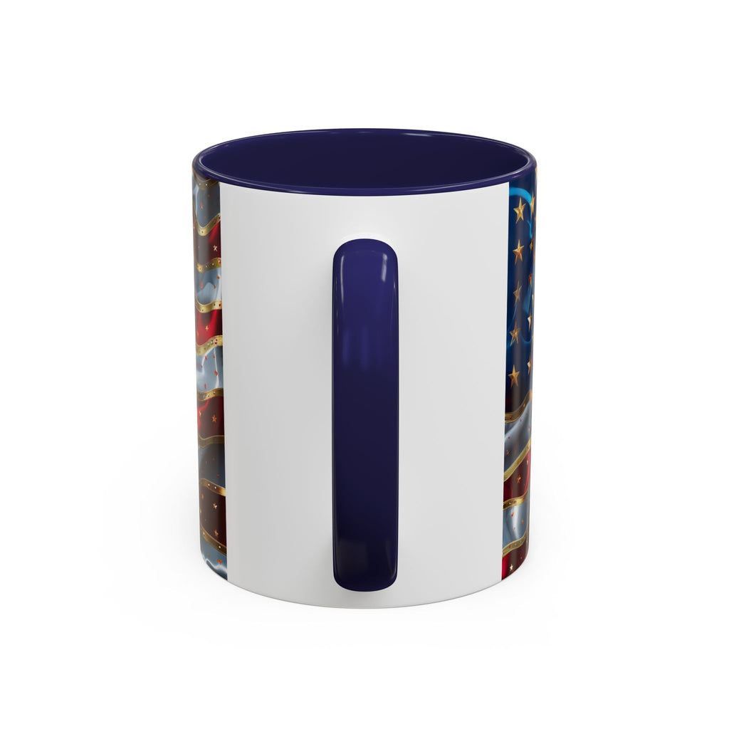 Patriotic American Flag Accent Coffee Mug (11/15oz)