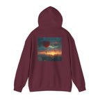 Romantic Sunset Hoodie with Hot Air Balloon, Unisex Sweatshirt for Valentines Day, Valentine's Day T-Shirts, Personalized Valentine's Gifts - 250 USA Celebration