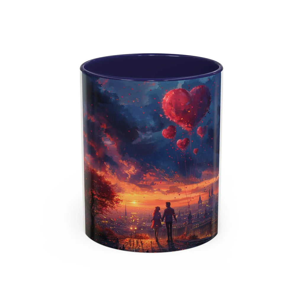 Romantic Sunset Coffee Mug, Love Gift Couples, Heart Design, Cozy Gift for Friends, Coffee Lover Gift, Valentine's Day Women's Merchandise - 250 USA Celebration