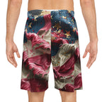 American Flag Basketball Shorts — All-Over Print Patriotic Athletic Shorts