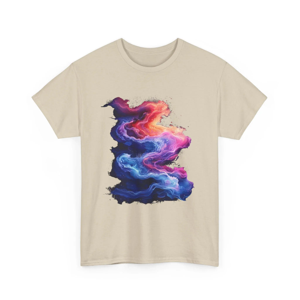 Ignite your vibe in Hyper Bloom Fracture: Psychedelic tee with shattering florals in electric turquoise & magenta flares. Unisex - 250 USA Celebration