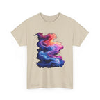 Ignite your vibe in Hyper Bloom Fracture: Psychedelic tee with shattering florals in electric turquoise & magenta flares. Unisex - 250 USA Celebration