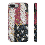 Abstract Drip American Flag Phone Case | Tough Case - 250 USA Celebration