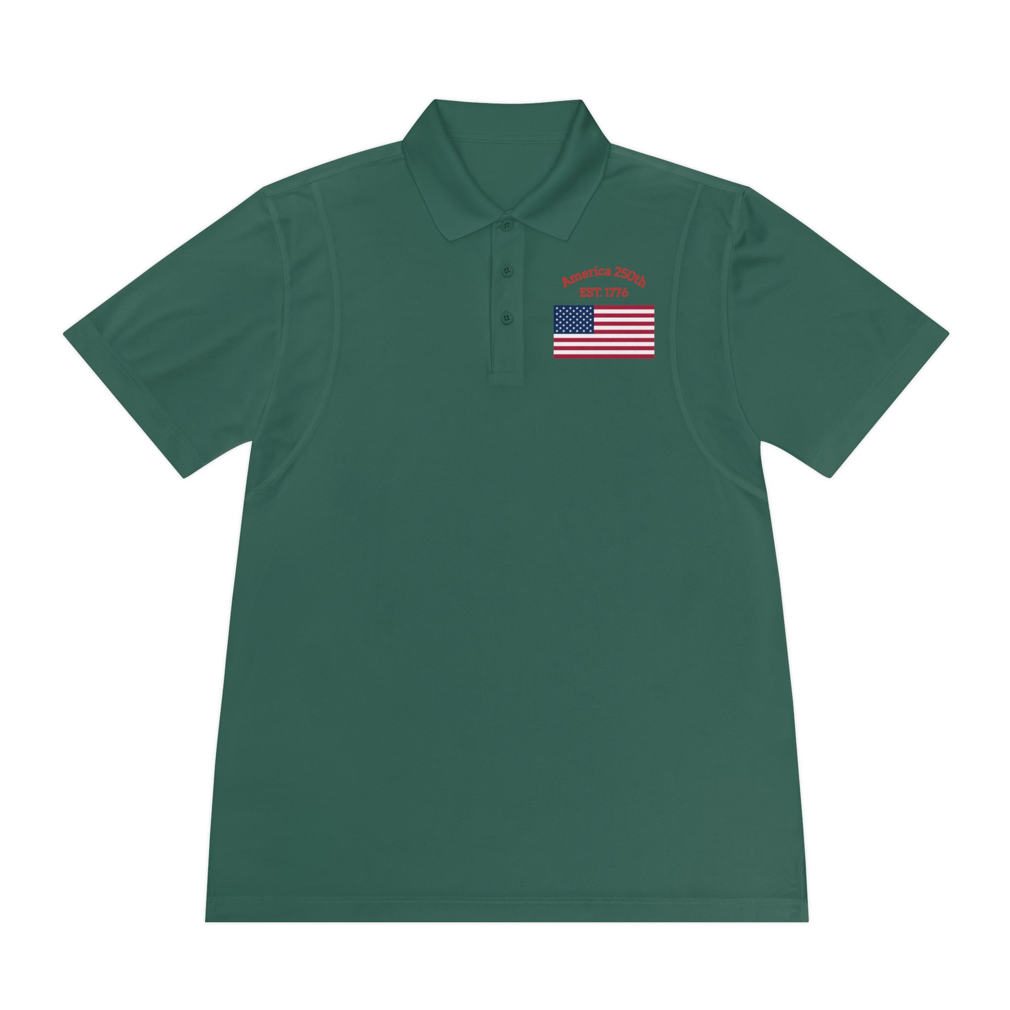The "Legacy Portrait" Sport Polo – America 250 Signature Series - Men's Sport Polo — America 250 Commemorative Flag Wave Polo