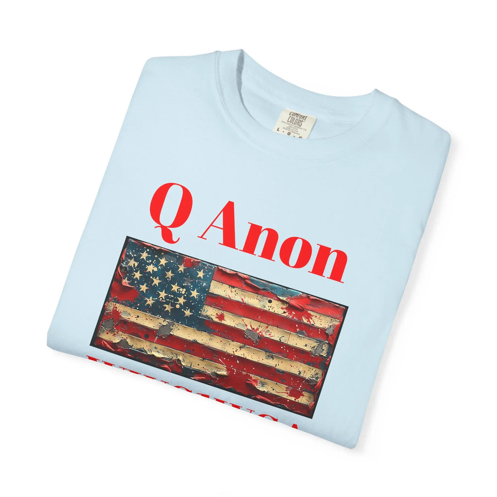 Q Anon WWG1WGA T-Shirt | American Flag Graphic Tee - 250 USA Celebration