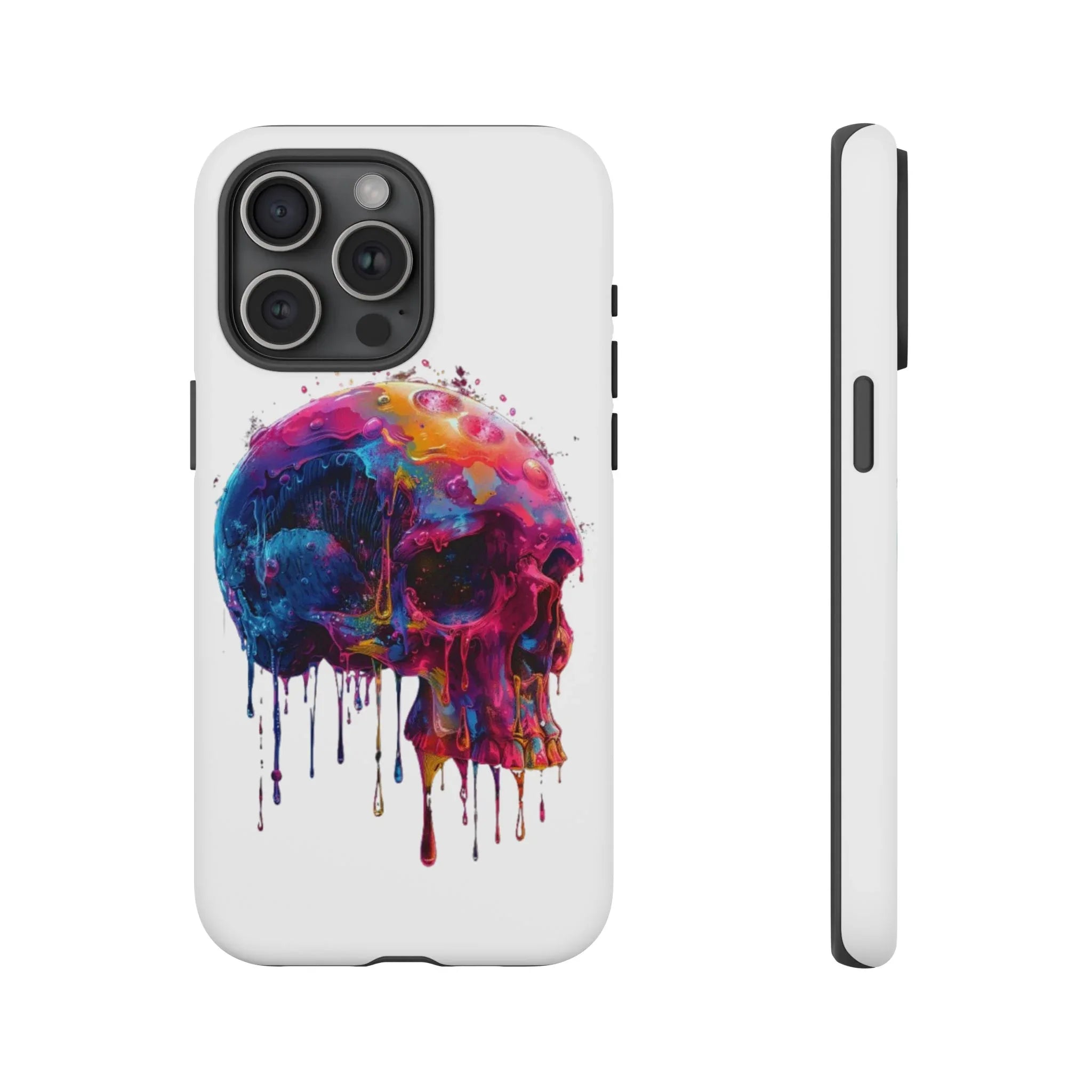 Colorful Drip Skull Phone Case | Hard Plastic Protective Case - 250 USA Celebration
