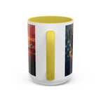 Colorful Mugs (11oz, 15oz) American Eagle Flying Coffee Cup, Patriotic American Eagle flying with American Flag in background - 250 USA Celebration