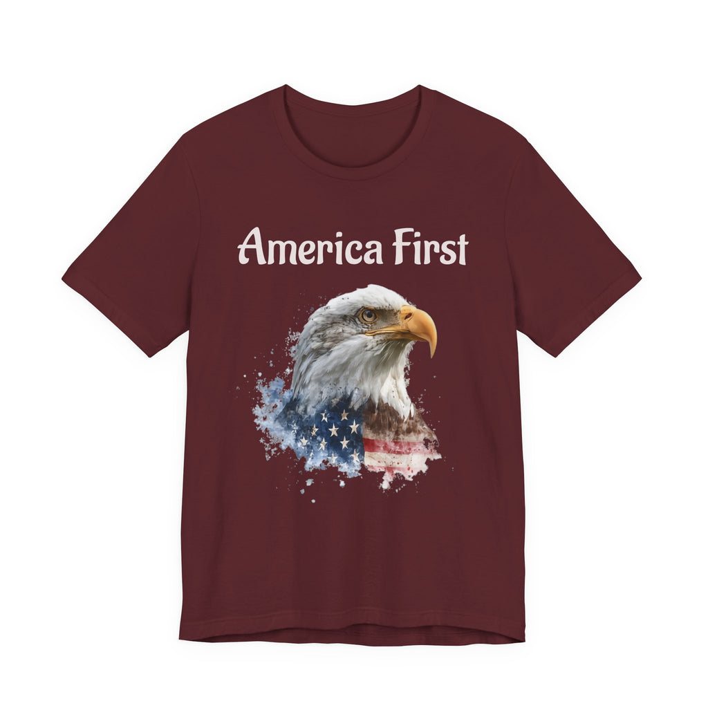 America First Eagle T-Shirt – Patriotic Bald Eagle Tee