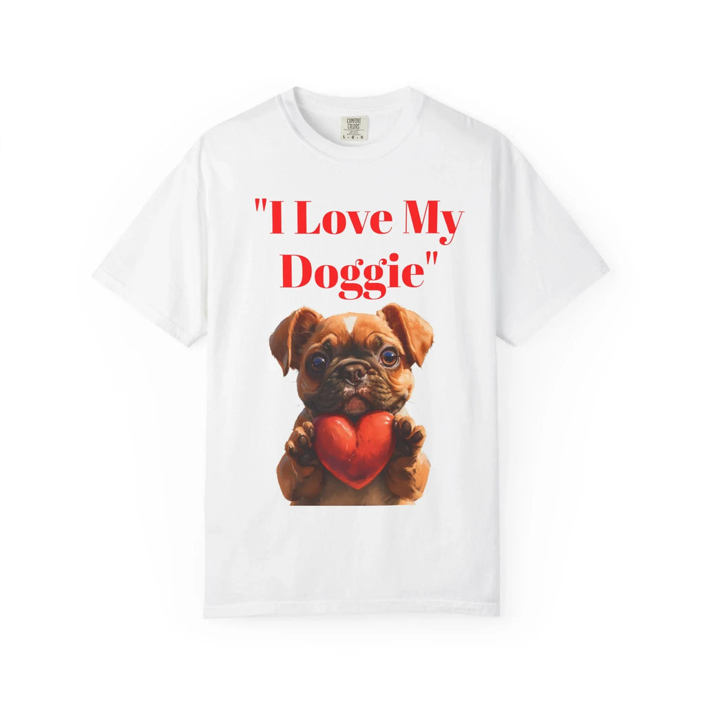 Cute French Bulldog Puppy Holding Red Heart T-shirt | Dog Lover Cartoon - 250 USA Celebration