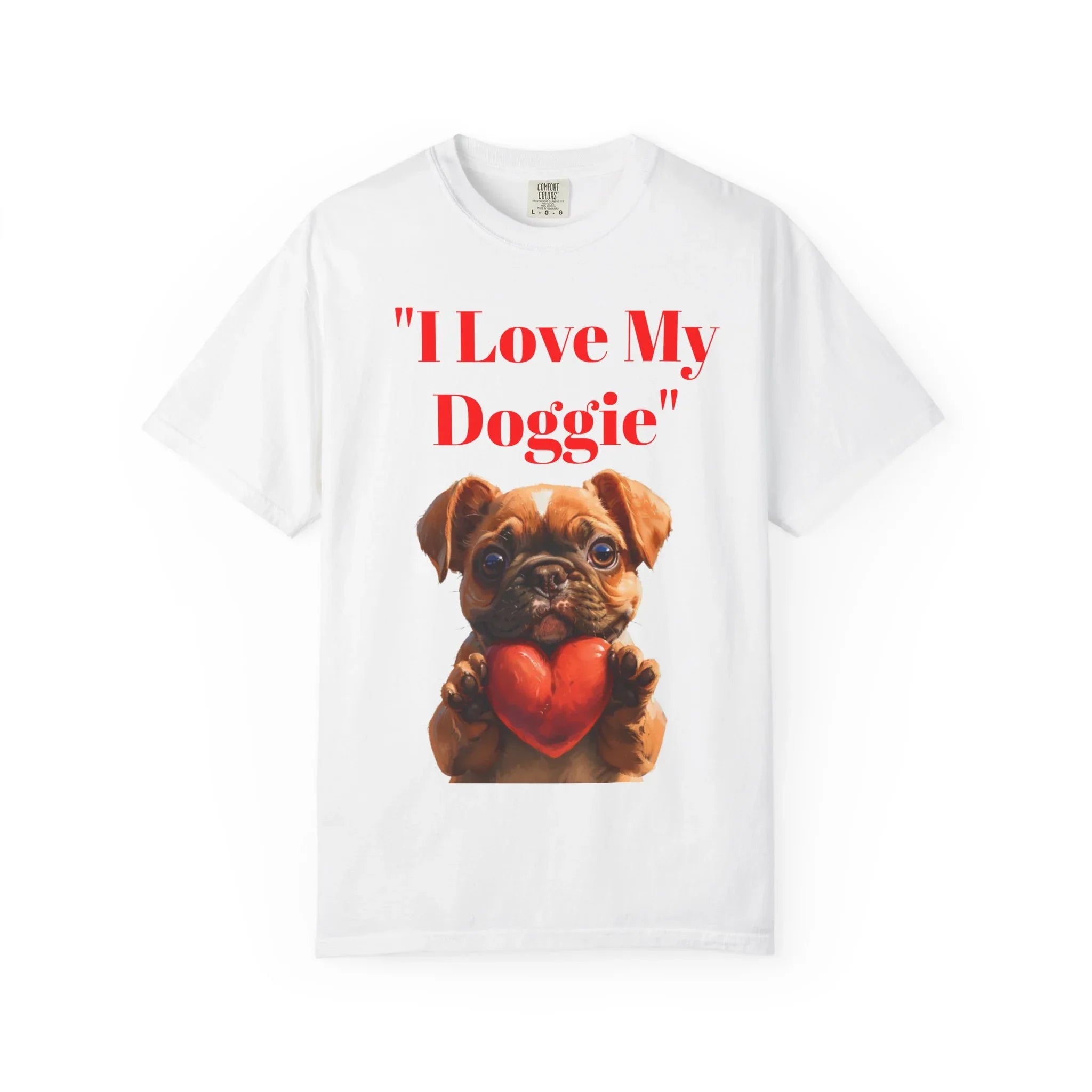 Cute French Bulldog Puppy Holding Red Heart T-shirt | Dog Lover Cartoon - 250 USA Celebration