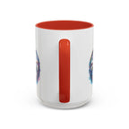 Psychedelic Mushroom Peace Sign Mug | Neon Tie-Dye Peace Script - 250 USA Celebration