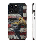 American Flag Bald Eagle phone case | Patriotic iPhone cover, cracked vintage flag design - 250 USA Celebration