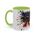 Patriotic 250th Anniversary Coffee Mug – American Flag Splash Accent (11/15oz)