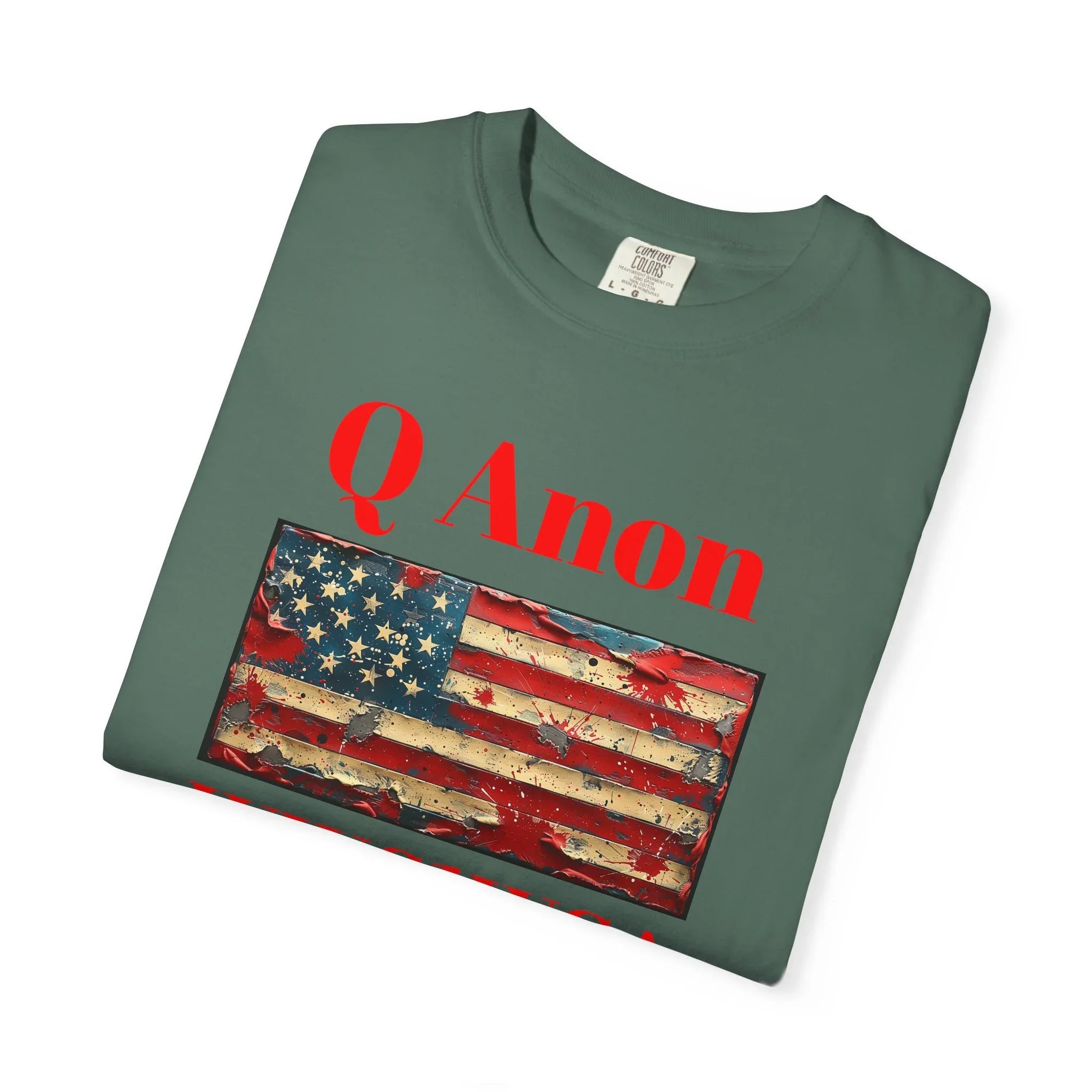 Q Anon WWG1WGA T-Shirt | American Flag Graphic Tee - 250 USA Celebration