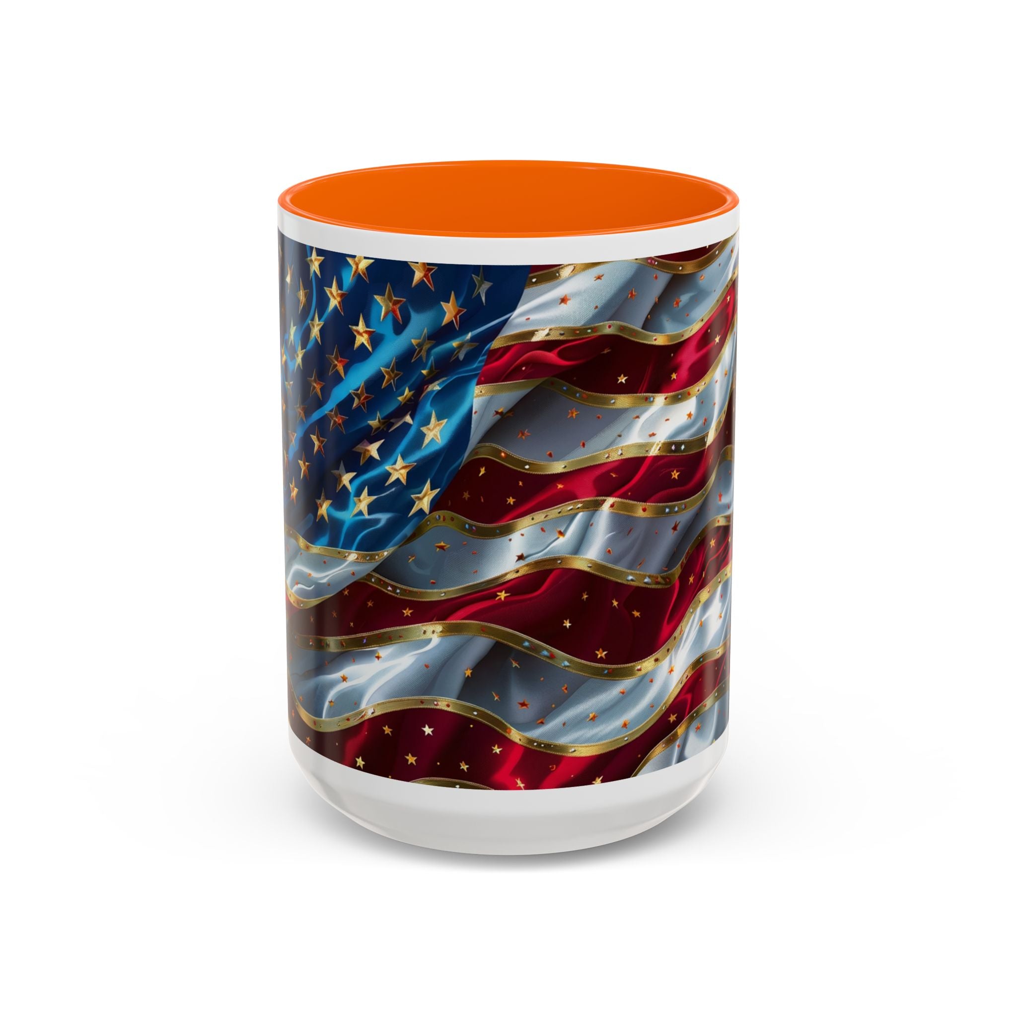 Patriotic American Flag Accent Coffee Mug (11/15oz)
