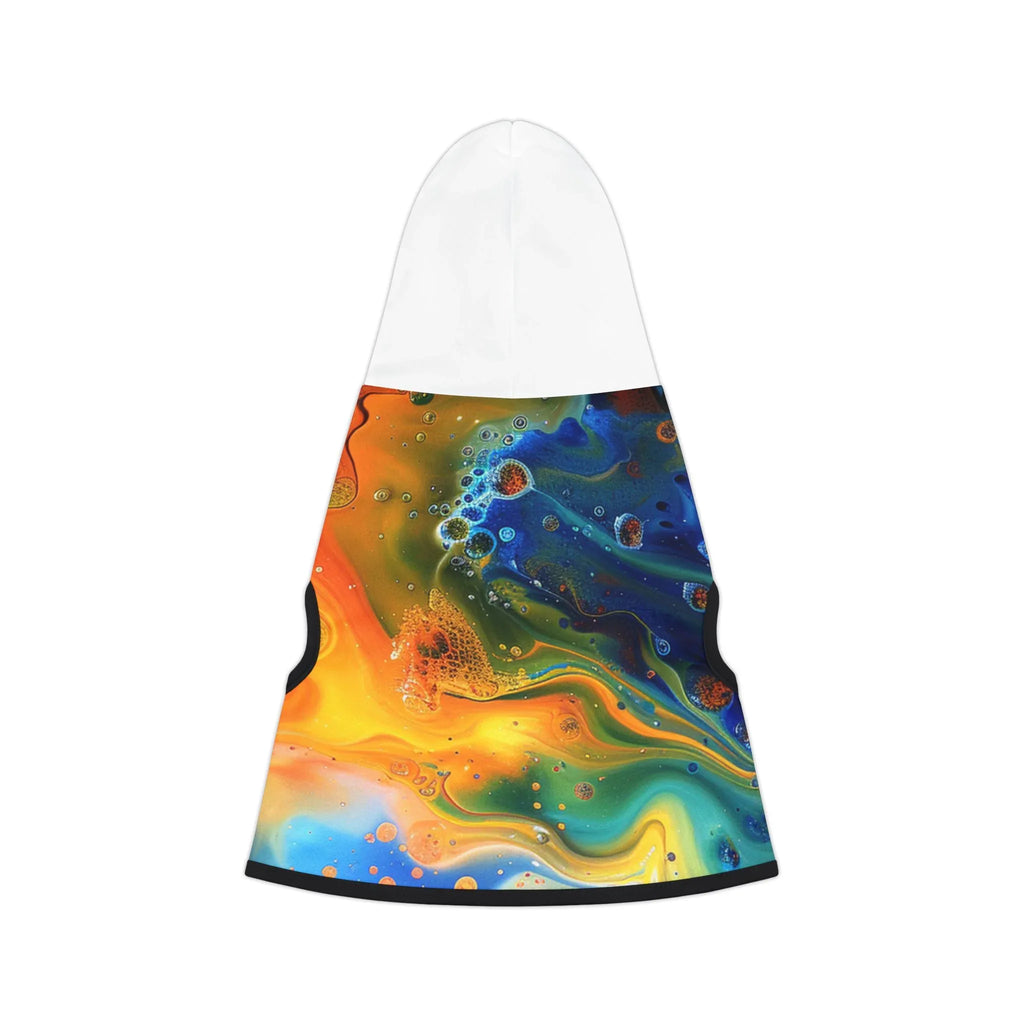 Abstract Color Swirl Pet Hoodie | Vibrant Liquid Marble Print - 250 USA Celebration