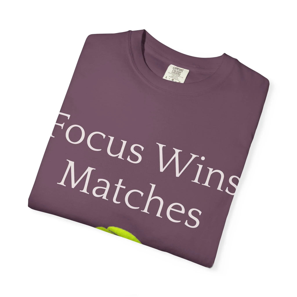 Focus Wins Matches Tennis Ball T-shirt | Tennis Graphic Tee - 250 USA Celebration