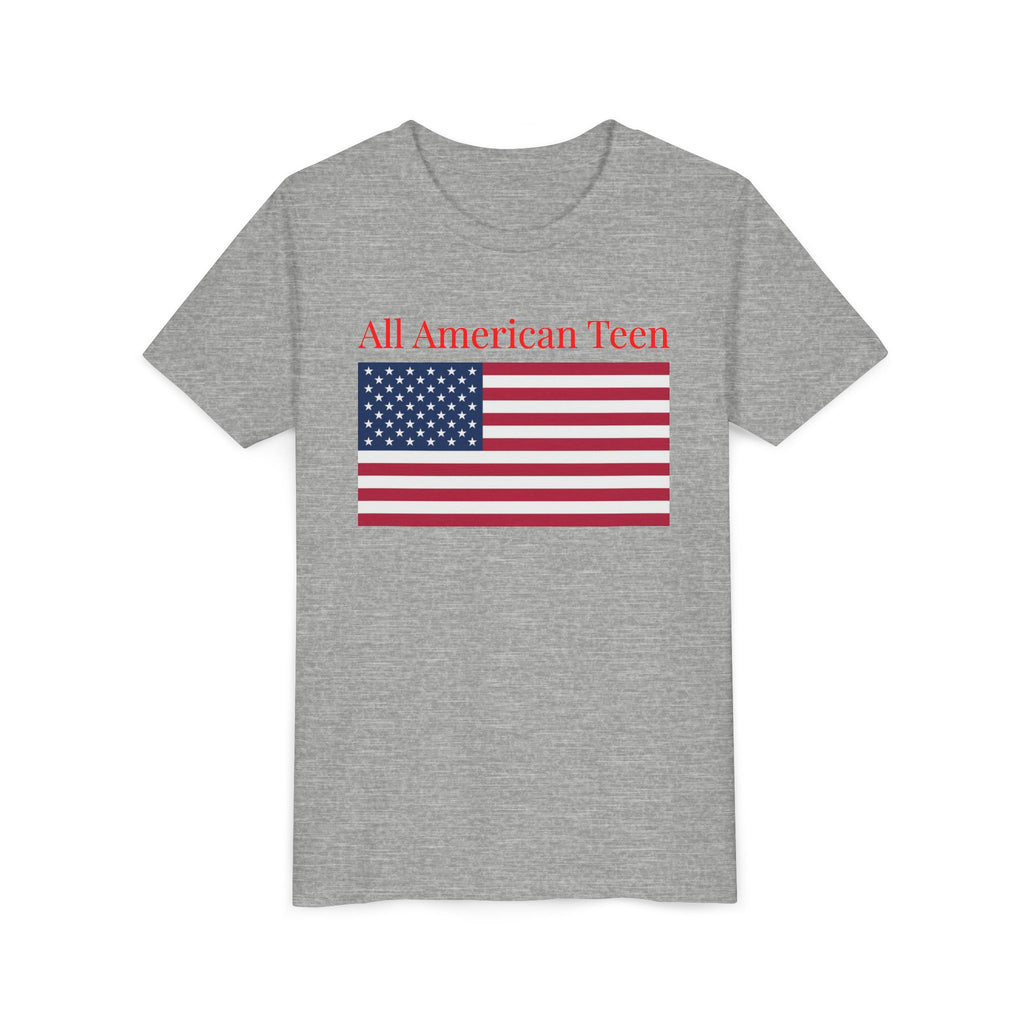 All American Teen Youth Tee - Patriotic American Flag Shirt for Teens